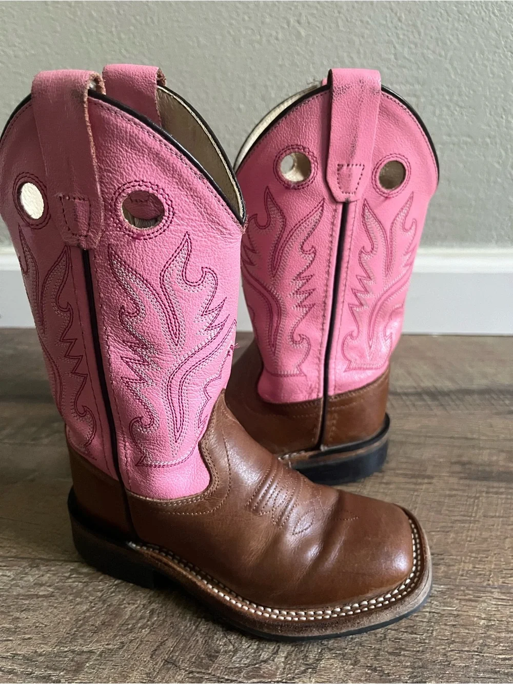Old West Girls Square Toe Boots size 10 BSI1839-TAN